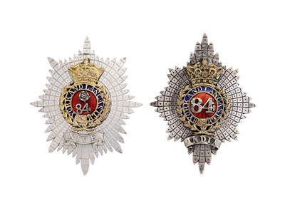 Lot 238 - TWO REGENCY 84TH FOOT (YORK AND LANCASTER) OFFICER'S SHAKO PLATES, CIRCA 1822-29