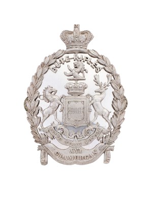 Lot 690 - A WAISTBELT CLASP OF THE 16TH GLAMORGAN BUTE RIFLES