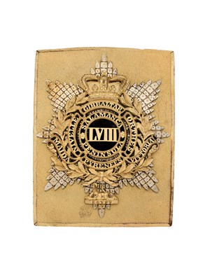 Lot 674 - AN OFFICER'S SHOULDER BELT PLATE OF THE 58TH (LVIII) RUTLANDSHIRE REGIMENT