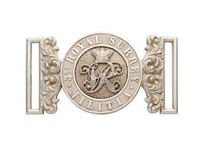 Lot 692 - AN OFFICER'S WAISTBELT CLASP OF THE 3RD ROYAL SURREY MILITIA