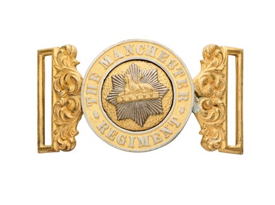 Lot 714 - AN OFFICER'S WAISTBELT CLASP OF THE MANCHESTER REGIMENT