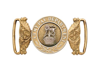 Lot 282 - AN INTERLOCKING OFFICER'S WAIST BELT CLASP OF THE ARMY PAY DEPARTMENT, CIRCA 1901-1920
