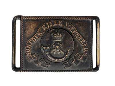 Lot 269 - AN INTERLOCKING WAIST BELT PLATE OF THE NORFOLK RIFLE VOLUNTEERS OF RECTANGULAR FORM