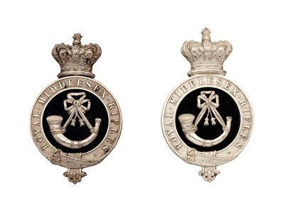 Lot 659 - TWO OFFICER'S PLATES OF THE ROYAL MIDDLESEX RIFLES