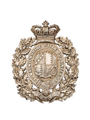 Lot 652 - AN OFFICER'S SHOULDERBELT PLATE OF THE 1ST WARWICKSHIRE RIFLE VOLUNTEERS