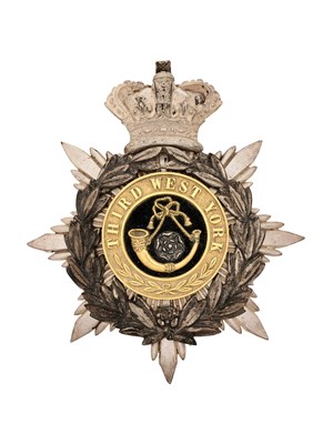 Lot 242 - A THIRD WEST YORK MILITIA OFFICER'S HELMET PLATE, CIRCA 1878-1881