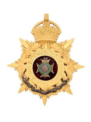 Lot 251 - A ROYAL SUSSEX REGIMENT OFFICER'S HELMET PLATE BADGE, CIRCA 1901-14
