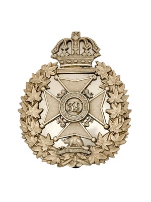 Lot 176 - A CANADIAN 39TH NORFOLK RIFLES POUCH BELT PLATE, CIRCA 1900