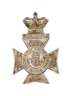 Lot 656 - AN OFFICER'S SHOULDER BELT PLATE OF THE 60TH RIFLES