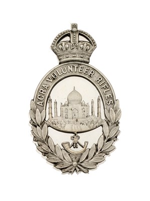 Lot 230 - AN AGRA VOLUNTEER RIFLES OFFICER'S SHOULDER BELT PLATE, POST-1901