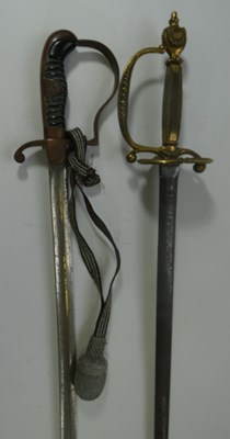 Lot 377 - A COURTSWORD FOR CIVIL SERVICE INCLUDING THE ROYAL HOUSEHOLD AND DIPLOMATIC CORPS, 20TH CENTURY, AND A CONTINENTAL SWORD