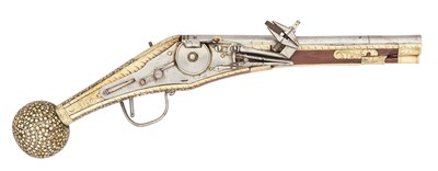 Lot 214 - A GERMAN 32 BORE WHEEL-LOCK HOLSTER PISTOL (PUFFER), LATE 16TH CENTURY