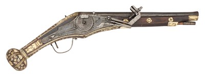Lot 212 - A RARE BRACE OF GERMAN (LOWER SAXONY) 35 BORE WHEEL-LOCK BELT PISTOLS, BRUNSWICK, CIRCA 1580