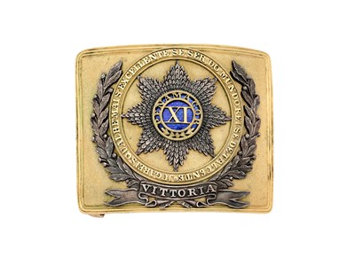 Lot 267 - A PORTUGUESE OFFICER'S WAIST BELT PLATE OF THE 11TH REGIMENT