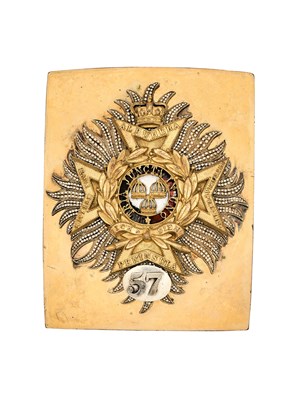 Lot 236 - A 57TH (WEST MIDDLESEX) REGIMENT OF FOOT OFFICER'S SHOULDER BELT PLATE, CIRCA 1830-55