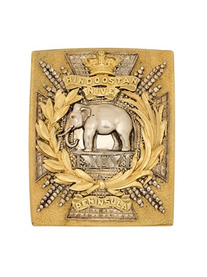 Lot 221 - A 76TH (THE DUKE OF WELLINGTON'S) REGIMENT OF FOOT (WEST RIDING) OFFICER'S SHOULDER BELT PLATE