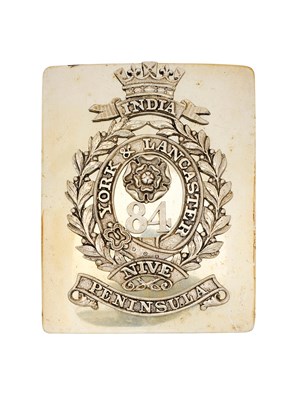 Lot 235 - AN 84TH YORK & LANCASTER REGIMENT OF FOOT OFFICER'S SHOULDER BELT PLATE, CIRCA 1830-55