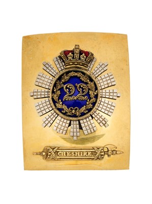 Lot 198 - A RARE 22ND (CHESHIRE) REGIMENT OFFICER'S SHOULDER BELT PLATE, CIRCA 1820-45