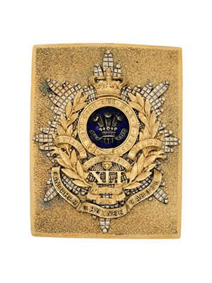 Lot 203 - A 41ST (THE WELSH) REGIMENT OF FOOT OFFICER'S SHOULDER BELT PLATE, PRE-1855