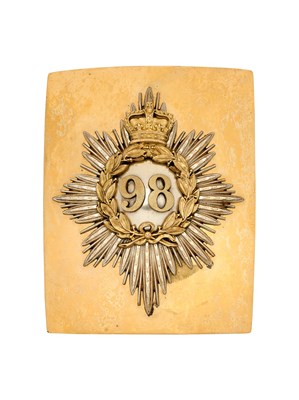 Lot 218 - A 98TH (NORTH STAFFORDSHIRE) REGIMENT OF FOOT OFFICER’S SHOULDER BELT PLATE, CIRCA 1830-55