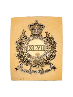 Lot 205 - A 97TH (EARL OF ULSTER) REGIMENT OFFICER'S SHOULDER BELT PLATE, CIRCA 1826-55