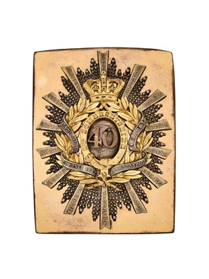 Lot 211 - A 40TH (2ND SOMERSETSHIRE) REGIMENT OF FOOT, OFFICER’S SHOULDER BELT PLATE, CIRCA 1844-55