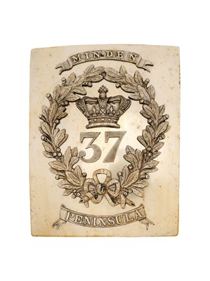 Lot 215 - A RARE 37TH FOOT (SOUTH HAMPSHIRE) OFFICER'S SHOULDER BELT PLATE, CIRCA 1860-81