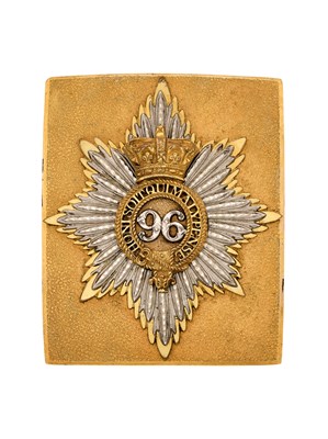 Lot 213 - A 96TH REGIMENT OF FOOT OFFICER'S SHOULDER BELT PLATE, CIRCA 1830-55