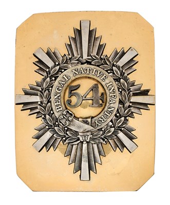 Lot 157 - A 54TH BENGAL NATIVE INFANTRY OFFICER'S SHOULDER BELT PLATE, CIRCA 1824-57