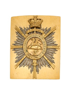 Lot 224 - A 3RD (EAST KENT) REGIMENT (THE BUFFS) OFFICER’S SHOULDER BELT PLATE, CIRCA 1840-55