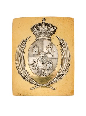 Lot 702 - A BURNISHED GILT SHOULDER BELT PLATE