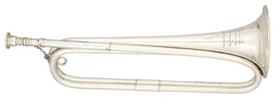 Lot 201 - A SILVER CAVALRY TRUMPET, LONDON SILVER HALLMARKS FOR 1934, MARK OF BOOSEY & HAWKES