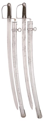 Lot 147 - TWO ITALIAN (PIEDMONTESE) 1833 MODEL HEAVY CAVALRY SABRES
