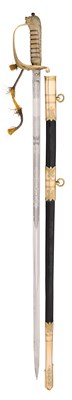 Lot 613 - A ROYAL NAVAL RESERVE OFFICER’S SWORD RETAILED BY GIEVES, PORTSMOUTH, LONDON, EDINBURGH & DEVONPORT