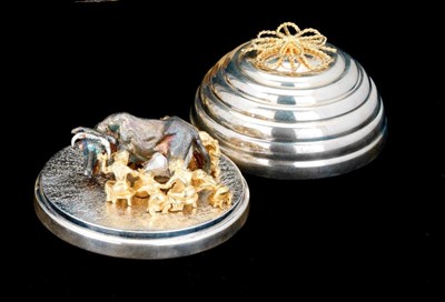 Lot 44 - EIGHT MAIDS A-MILKING: A PARCEL-GILT-SILVER 'TWELVE YEARS OF CHRISTMAS' SURPRISE BOX