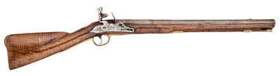 Lot 344 - AN UNUSUAL 6 BORE FLINTLOCK COACHING CARBINE BY I. COSNES (SIC) OF LONDON, LATE 17TH CENTURY