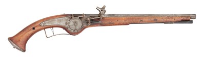 Lot 220 - A GERMAN 32 BORE WHEEL-LOCK HOLSTER PISTOL, NUREMBERG, MID-17TH CENTURY