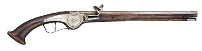 Lot 222 - A GERMAN 40 BORE WHEEL-LOCK HOLSTER PISTOL, CIRCA 1650, ALMOST CERTAINLY SUHL