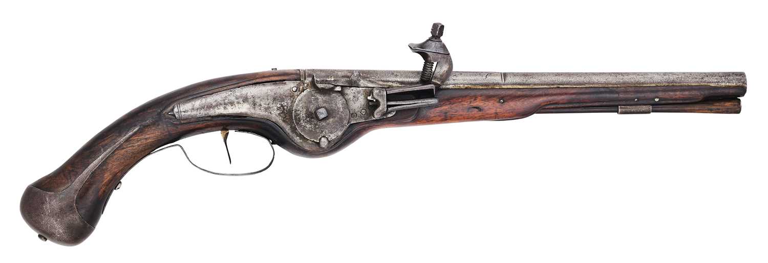 Lot 228 - A DUTCH 28 BORE WHEEL-LOCK HOLSTER PISTOL,
