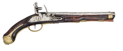 Lot 234 - A 14 BORE AUSTRIAN FLINTLOCK MILITARY OFFICER’S PISTOL, CIRCA 1760-70