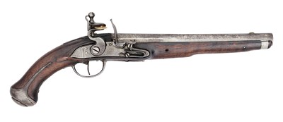 Lot 236 - A 12 BORE AUSTRIAN FLINTLOCK MILITARY PISTOL, CIRCA 1770-80