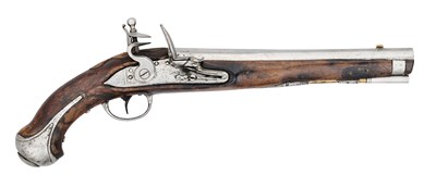 Lot 237 - AN 11 BORE AUSTRIAN FLINTLOCK MILIARY PISTOL, CIRCA 1770-80