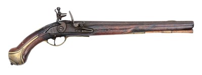 Lot 251 - A 15 BORE GERMAN (HANOVERIAN) FLINTLOCK MILITARY HOLSTER PISTOL, CIRCA 1730-50