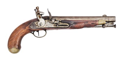 Lot 258 - AN 18 BORE GERMAN (HANOVERIAN) FLINTLOCK MODEL 1815 CUIRASSIER PISTOL