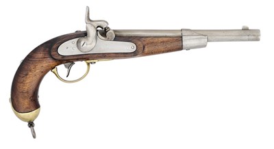 Lot 281 - A RARE 28 BORE AUSTRIAN MODEL 1859 PERCUSSION PISTOL
