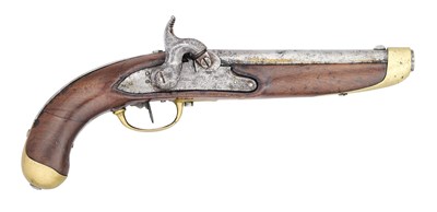 Lot 283 - A 13 BORE GERMAN (BADEN) MODEL 1816 PERCUSSION PISTOL, CONVERTED CIRCA 1840