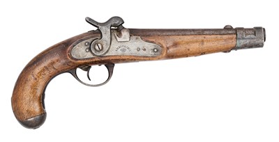 Lot 285 - A 14 BORE GERMAN (BAVARIAN) MODEL 1845 PERCUSSION PISTOL, DATED 1851