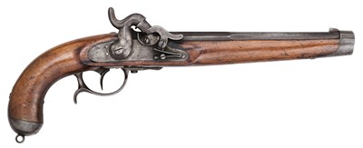 Lot 288 - A 25 BORE GERMAN (HAMBURG) PERCUSSION CAVALRY PISTOL, DATED 1861, PROBABLY FOR THE HANSEATIC LEAGUE