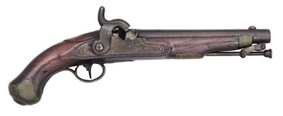 Lot 290 - A 16 BORE GERMAN (HANOVERIAN) MODEL 1806/53 PERCUSSION PISTOL