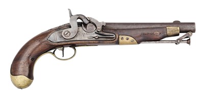 Lot 292 - A 16 BORE GERMAN (HANOVERIAN) MODEL 1815/43 CUIRASSIER PERCUSSION PISTOL